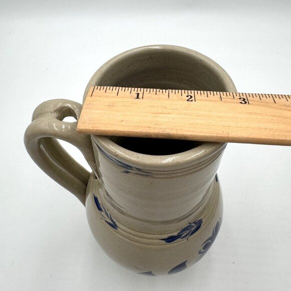 Vintage Williamsburg Pottery BIRD HOUSE Cobalt Blue Salt Glazed Bottle Shape - Picture 10 of 12